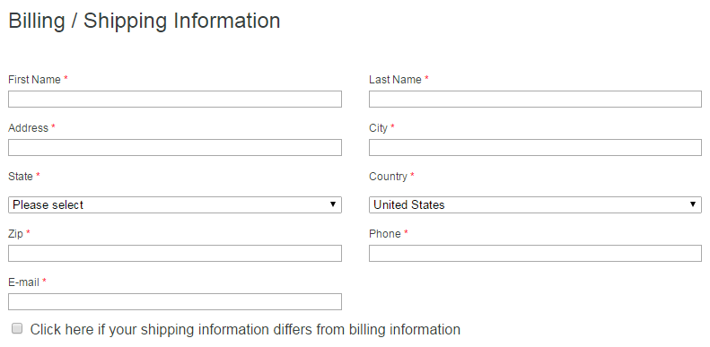 billing information